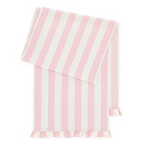 ✨NEW🌸Target Bullseye Playground 2026 Pink & White Striped Ruffled Table Runner🤍
